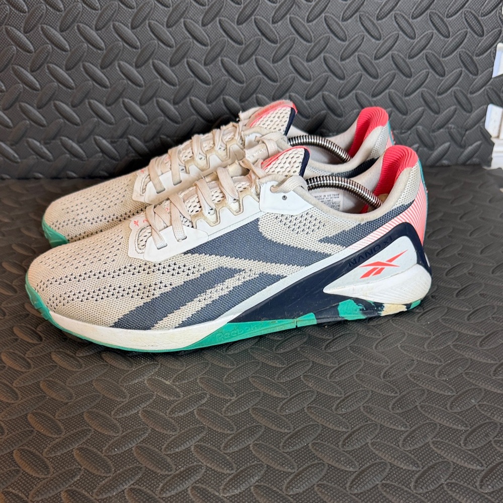 Reebok Nano X1 Men’s Training Shoes Size 11 white/black/green/orange